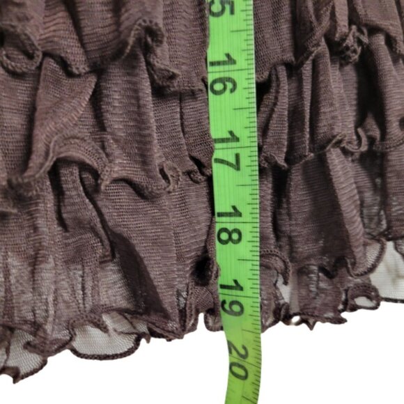 SEXY Mini Skirt Dark Brown Lace Frilly Short Skirt- NEW ! One Size Fits Most - Picture 12 of 15